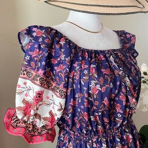 Floral Dress purple & white - new